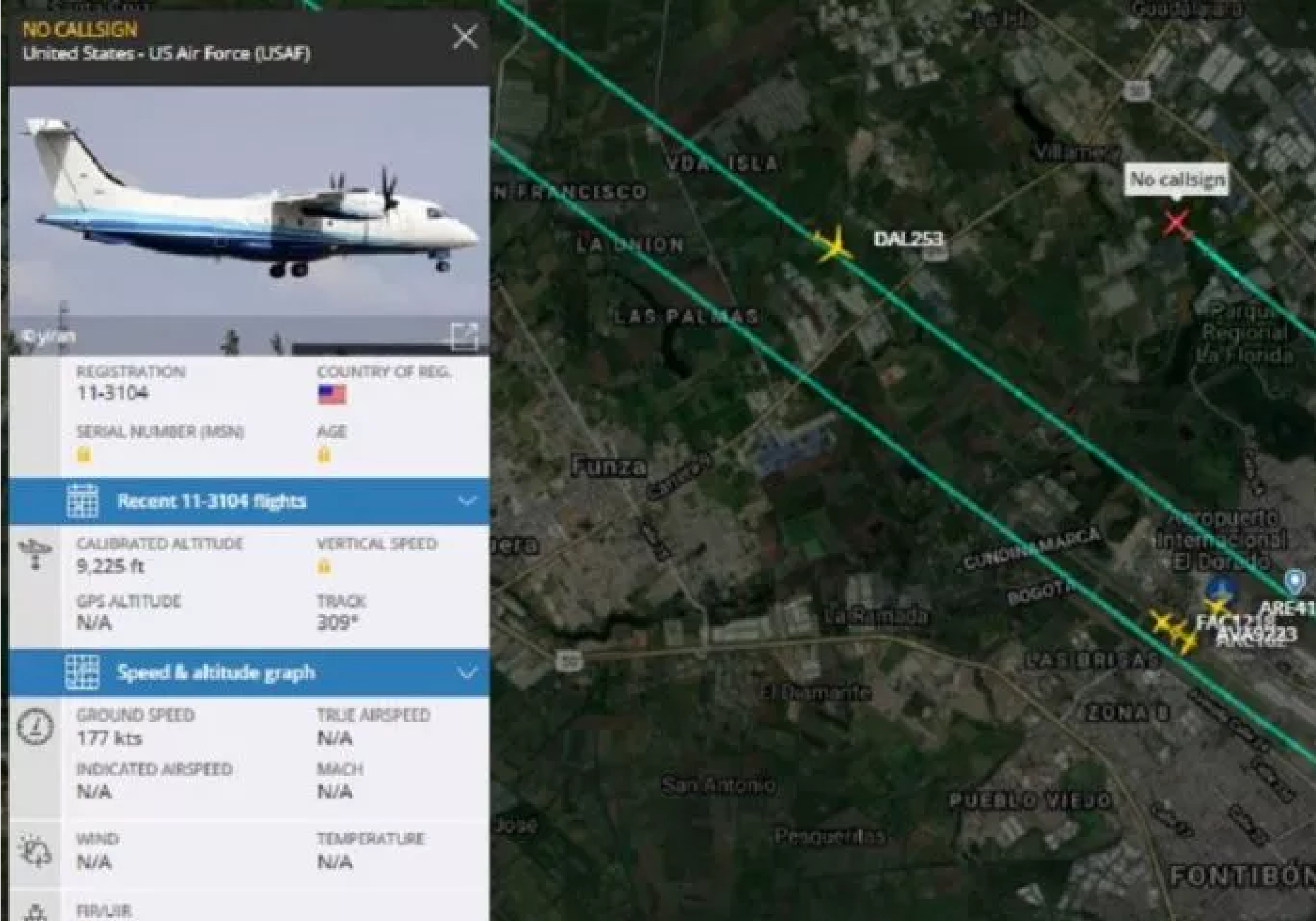 Aterriza en El Dorado avión de la embajada de EE.UU. que sufrió emergencia durante el vuelo